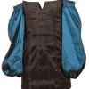 Lovers + Friends - Black Taffeta boning Dress w/ Teal Off The Shoulder Long Sleeves Sz M