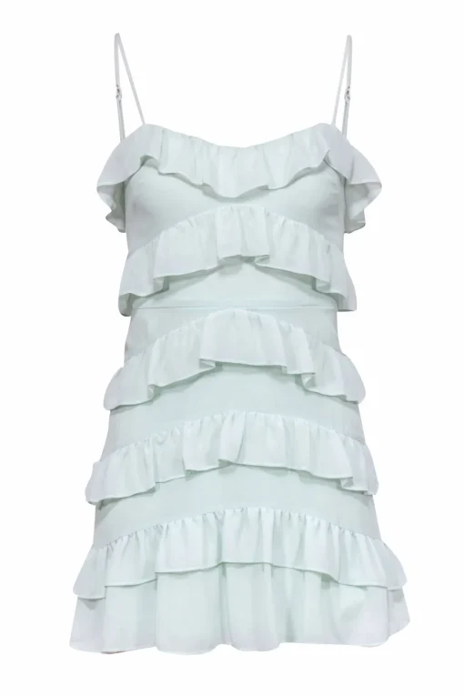 Lovers + Friends - Mint Tiered Ruffle Strappy Mini Dress Sz XS