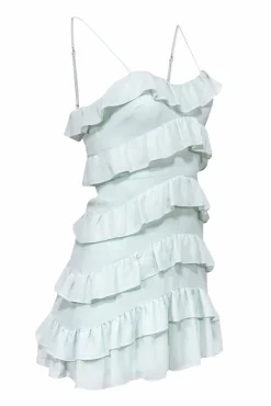 Lovers + Friends - Mint Tiered Ruffle Strappy Mini Dress Sz XS