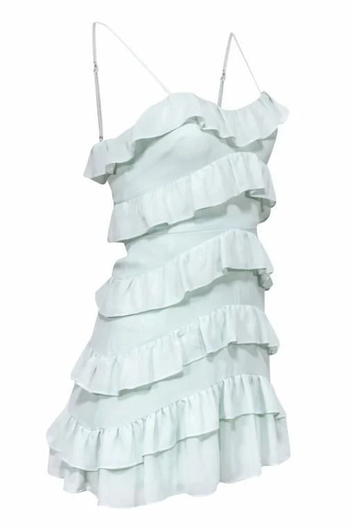Lovers + Friends - Mint Tiered Ruffle Strappy Mini Dress Sz XS
