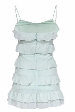 Lovers + Friends - Mint Tiered Ruffle Strappy Mini Dress Sz XS