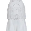 Lovers + Friends - White Sleeveless Beaded Embellished Romper Sz M