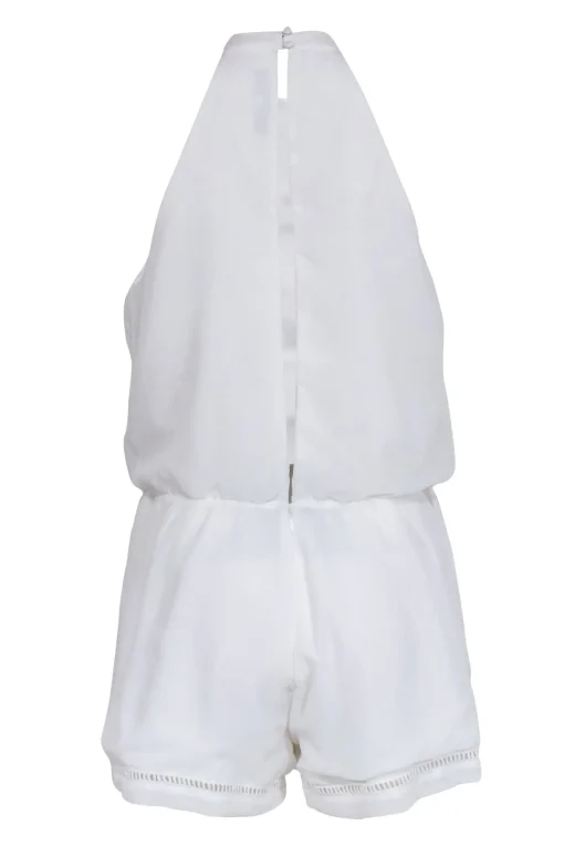 Lovers + Friends - White Sleeveless Beaded Embellished Romper Sz M