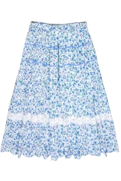 LoveShackFancy - Floral Print Midi Prairie Skirt Sz M