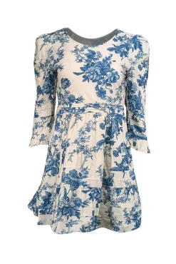 LoveShackFancy - Ivory & Blue Floral Cotton Dress Sz 2
