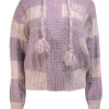 LoveShackFancy - Lavender & Pink Alpaca Blend "Tirzah" Front Hooded Sweater Sz XL