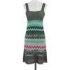 M Missoni - Grey, Green & Pink Chevron Knit Tank Dress Sz 4