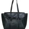Mackage - Black Pebbled Leather Tote w/ Arrow Clasp