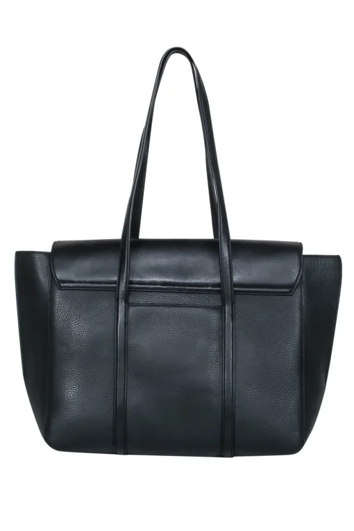 Mackage - Black Pebbled Leather Tote w/ Arrow Clasp
