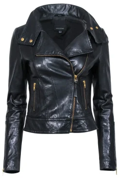Mackage x Aritzia - Black Leather Moto Jacket Sz XS