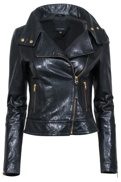 Mackage x Aritzia - Black Leather Moto Jacket Sz XS