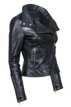 Mackage x Aritzia - Black Leather Moto Jacket Sz XS