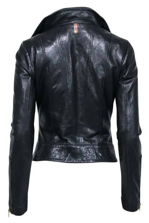 Mackage x Aritzia - Black Leather Moto Jacket Sz XS
