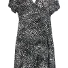 Maeve - Black & White Dot Print Shift Dress Sz MP