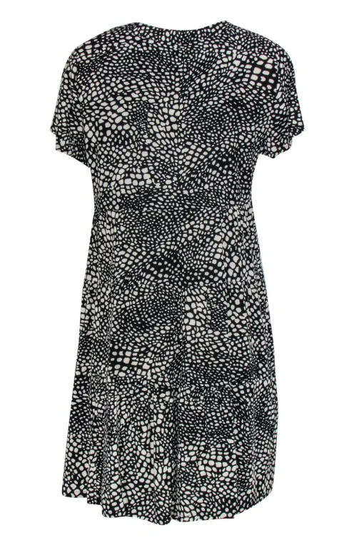 Maeve - Black & White Dot Print Shift Dress Sz MP
