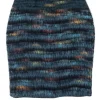 Maeve - Blue & Multicolored Fuzzy Wool Blend Skirt Sz 2