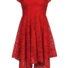 Maeve - Burnt Orange Bohemian Lace Scarf Hem A-Line Dress Sz 4