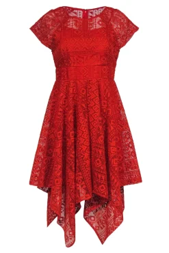 Maeve - Burnt Orange Bohemian Lace Scarf Hem A-Line Dress Sz 4