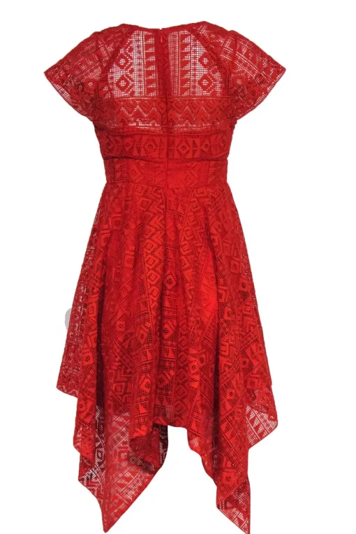 Maeve - Burnt Orange Bohemian Lace Scarf Hem A-Line Dress Sz 4