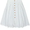 Maeve - White Eyelet & Embroidered Maxi Skirt w/ Faux Buttons Sz 0