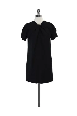 Magaschoni - Black Short Sleeve Shift Dress Sz M