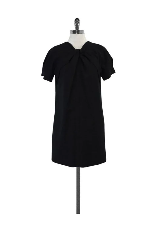 Magaschoni - Black Short Sleeve Shift Dress Sz M
