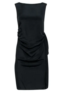 Magaschoni - Black Silk Ruched Sleeveless Dress Sz 2