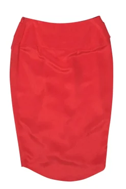 Magaschoni - Coral Ruffle Faux Wrap Silk Skirt Sz 4