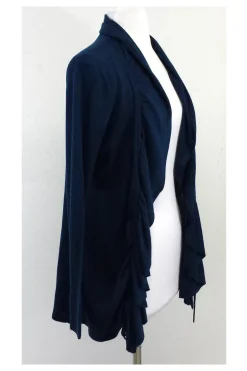 Magaschoni - Dark Teal Ruffle Open Front Cardigan Sz XS