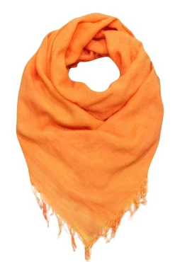 Maison de Famille - Light Orange Fringe Hem Scarf