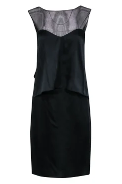 Maison Martin Margiela - Black Silk Blend Sleeveless Strappy Back Dress Sz 6