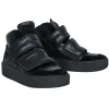 Maison Martin Margiela - Black Leather & Suede Velcro High Top Platform Sneakers Sz 6