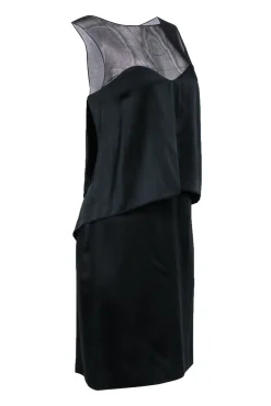 Maison Martin Margiela - Black Silk Blend Sleeveless Strappy Back Dress Sz 6