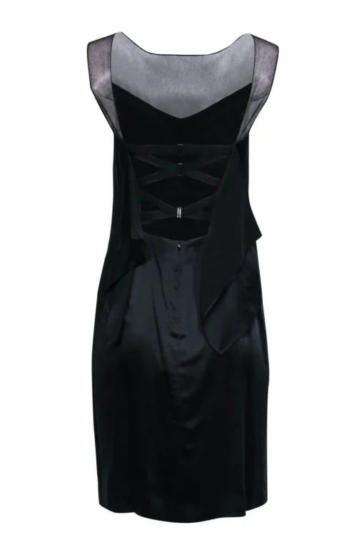 Maison Martin Margiela - Black Silk Blend Sleeveless Strappy Back Dress Sz 6