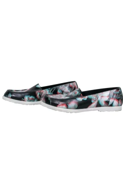 Maison Martin Margiela - Black & Multicolored 3D Floral Print Loafers Sz 10
