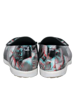 Maison Martin Margiela - Black & Multicolored 3D Floral Print Loafers Sz 10