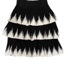 Maje - Black & White Zigzag Tiered Skirt Sz 4