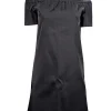 Maje - Black Satin Off The Shoulder Dress Sz 4