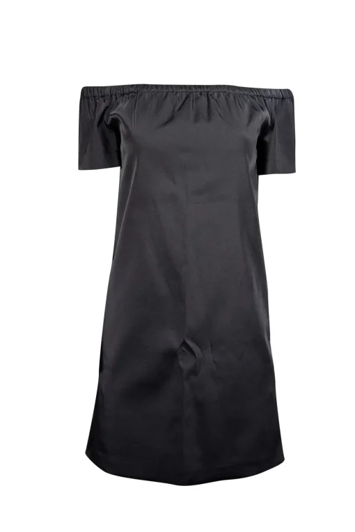 Maje - Black Satin Off The Shoulder Dress Sz 4