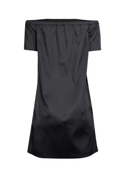 Maje - Black Satin Off The Shoulder Dress Sz 4