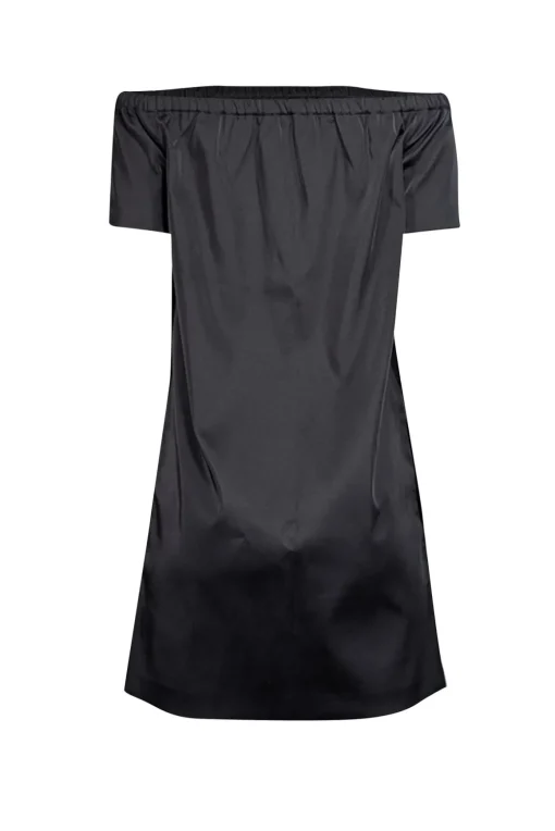 Maje - Black Satin Off The Shoulder Dress Sz 4
