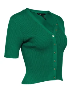 Maje - Kelly Green Ribbed Short Sleeve Cardigan Sz 2