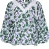 Maje - White, Purple, & Green Palm Print Top Sz 4
