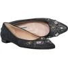 Manolo Blahnik - Crystal-Toe Canvas Flats Sz 7