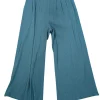 Mara Hoffman Swim - Turquoise & Beige Striped Cotton Gauze Pants Sz M