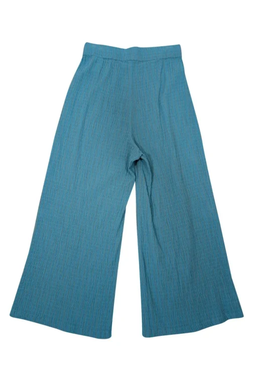 Mara Hoffman Swim - Turquoise & Beige Striped Cotton Gauze Pants Sz M