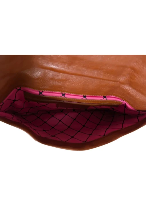 Marc by Marc Jacobs - Brown Leather Lock Front Detail Clutch