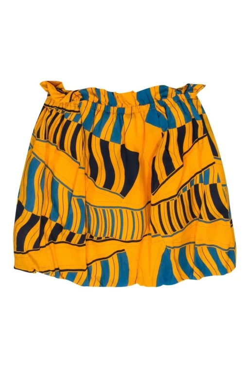 Marc by Marc Jacobs - Mustard & Blue Geometric Print Bubble Skirt Sz 4