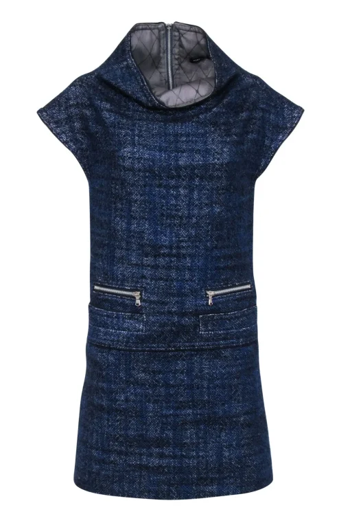 Marc by Marc Jacobs - Navy, Black, & White Tweed Wool Blend Dress Sz XS