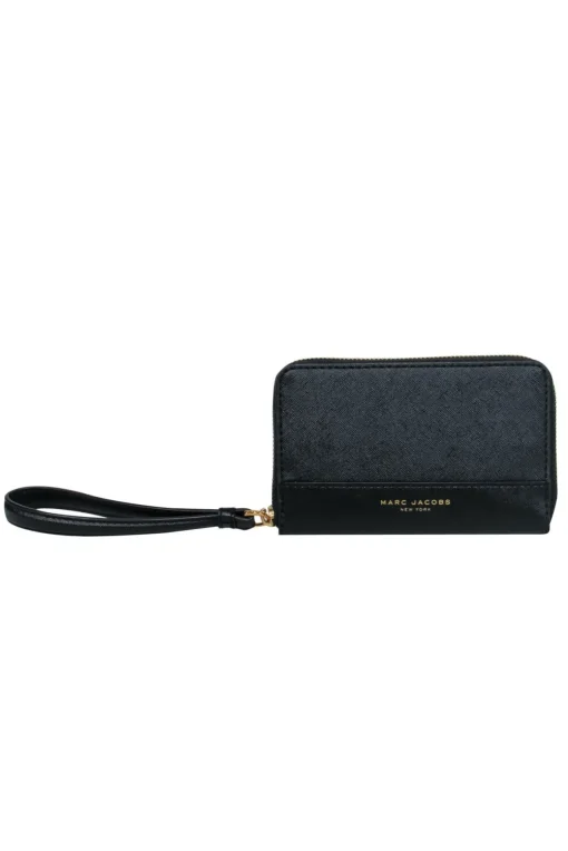 Marc Jacobs - Black Textured Leather Wristlet Wallet